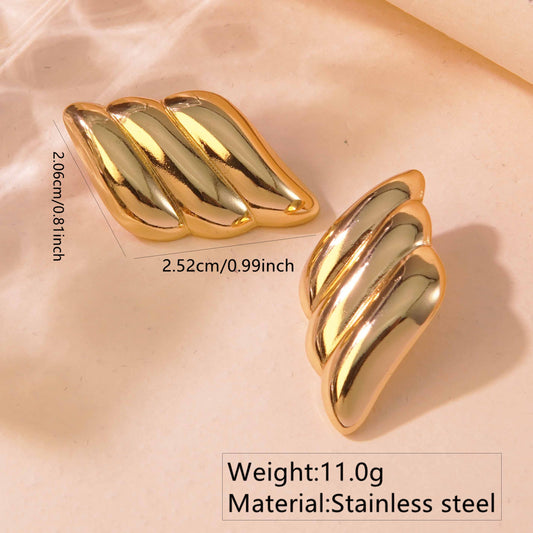 E2185 Aretes dorado acero inoxidable 4cm