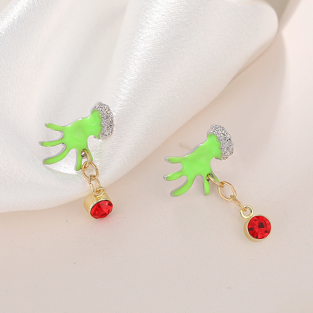 E4059 Aretes grinch Navidad aleacion 2cm