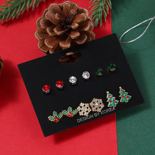 E4206 Conjunto de aretes navideños 1cm