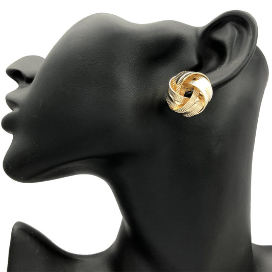 E5898 Aretes nudo grande dorado metal 5cm