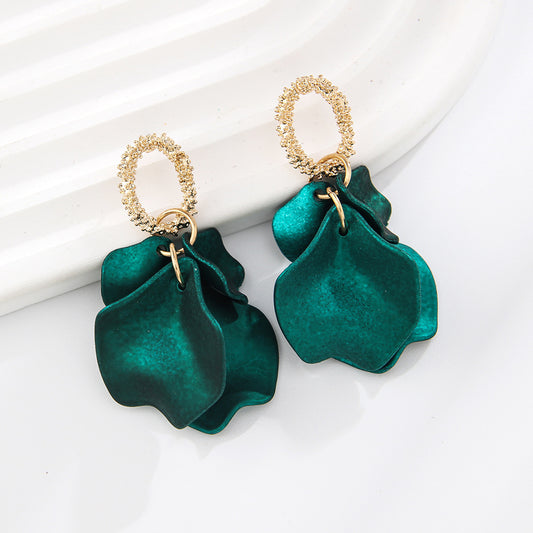 E7311V Aretes petalos ligeros de acrilico fiesta 5cm