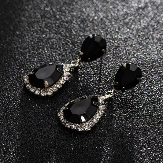 E3320N Aretes cristal brillante fiesta colgante aleacion 5cm