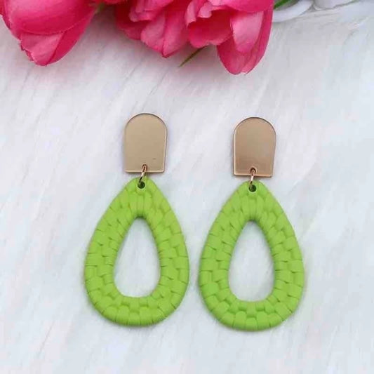 Aretes E24V Grandes Verde Limón Ligeros