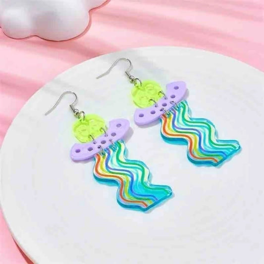 Aretes E30 Acrílico Nave Espacial Alien