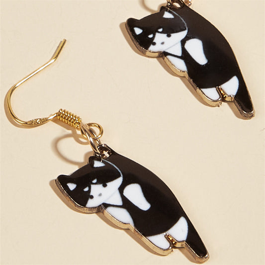 E4076 Aretes gato aleacion 4cm