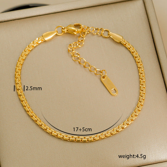 B444 Pulsera dorada acero inoxidable 22cm largo