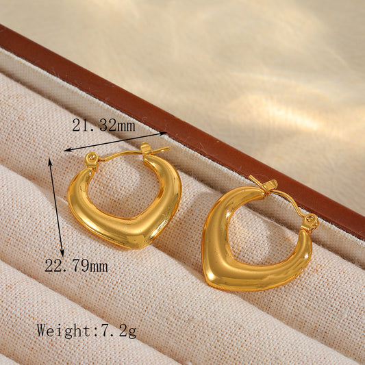 E255 Arracada acero inoxidable chapado en oro 18k 2cm