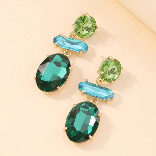 Aretes 2244 Grandes Cristal Verde