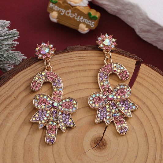 E4232 Aretes bastón aleacion esmaltado 4.5cm