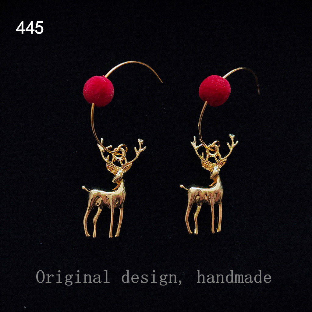 E4201 Aretes  reno colgante navideño aleacion 5cm