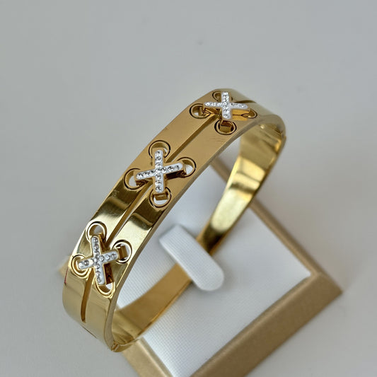 C568 Brazalete dorado acero titanio 6cm