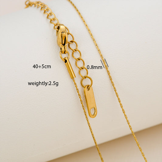 C809 Cadena dorada de eslabones acero inoxidable chapado en oro de 18k 22cm