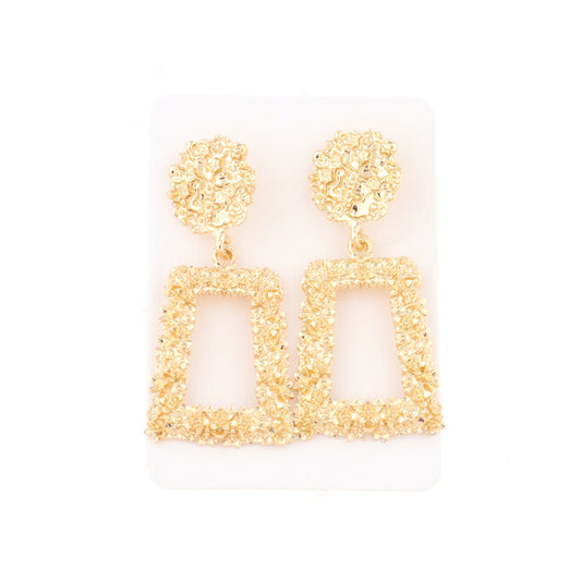 E4254 aretes trapecio dorado aleacion 4.5cm