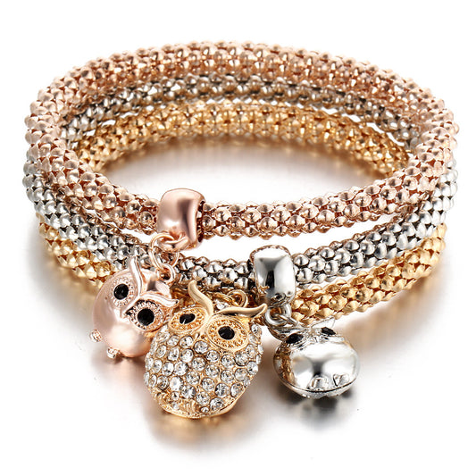 B487 Conjunto de pulseras búho elásticas