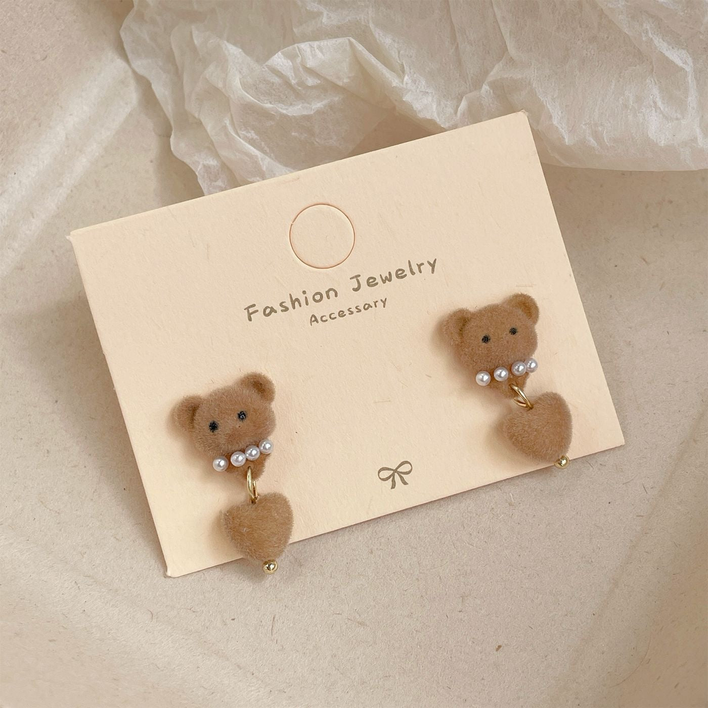 E2896 Aretes oso flocado 3cm