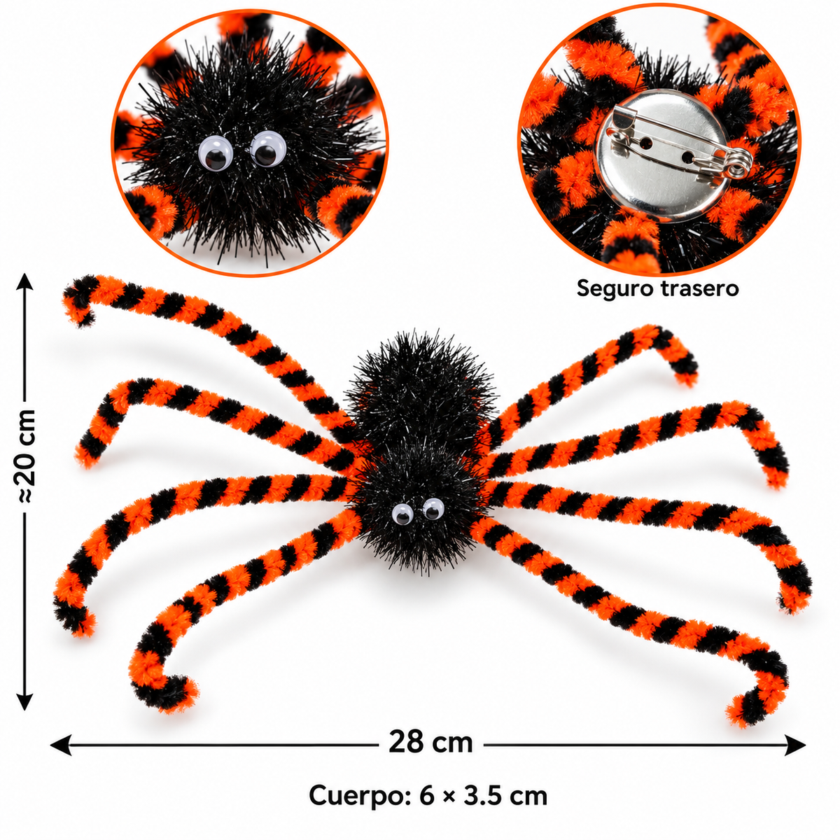 BR1 Conjunto de 5 piezas broche araña Halloween