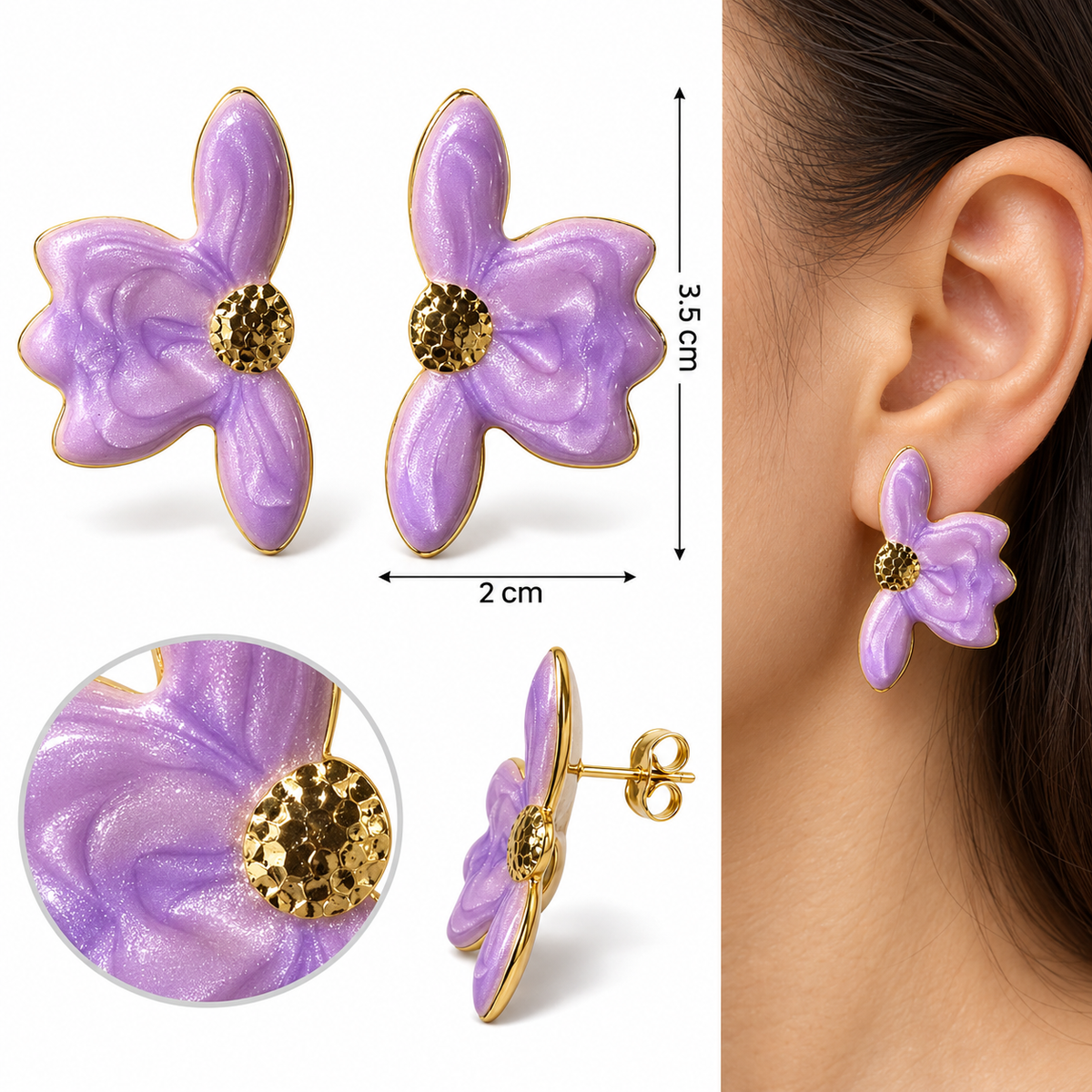 E024 Aretes acero inoxidable 304 esmaltado