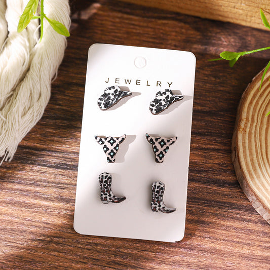 E4332 conjunto de aretes vaqueros madera 1.5cm