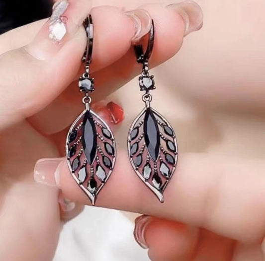E3719 Aretes hoja estilo étnico aleacion 5cm