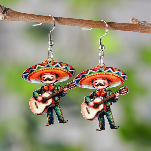 E3744 aretes mariachi 5.5cm
