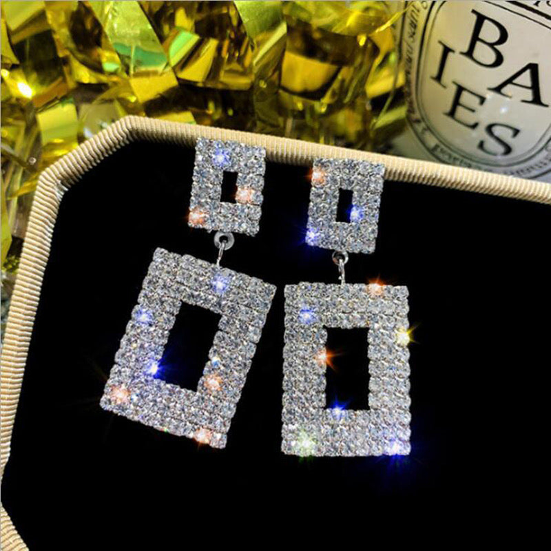 E3311P Aretes brillantes fiesta aleacion 4cm