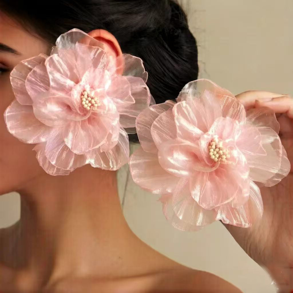 E7223 aretes flor coral elegante estilo bohemio aleacion