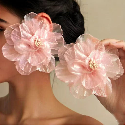 E7223 aretes flor coral elegante estilo bohemio aleacion