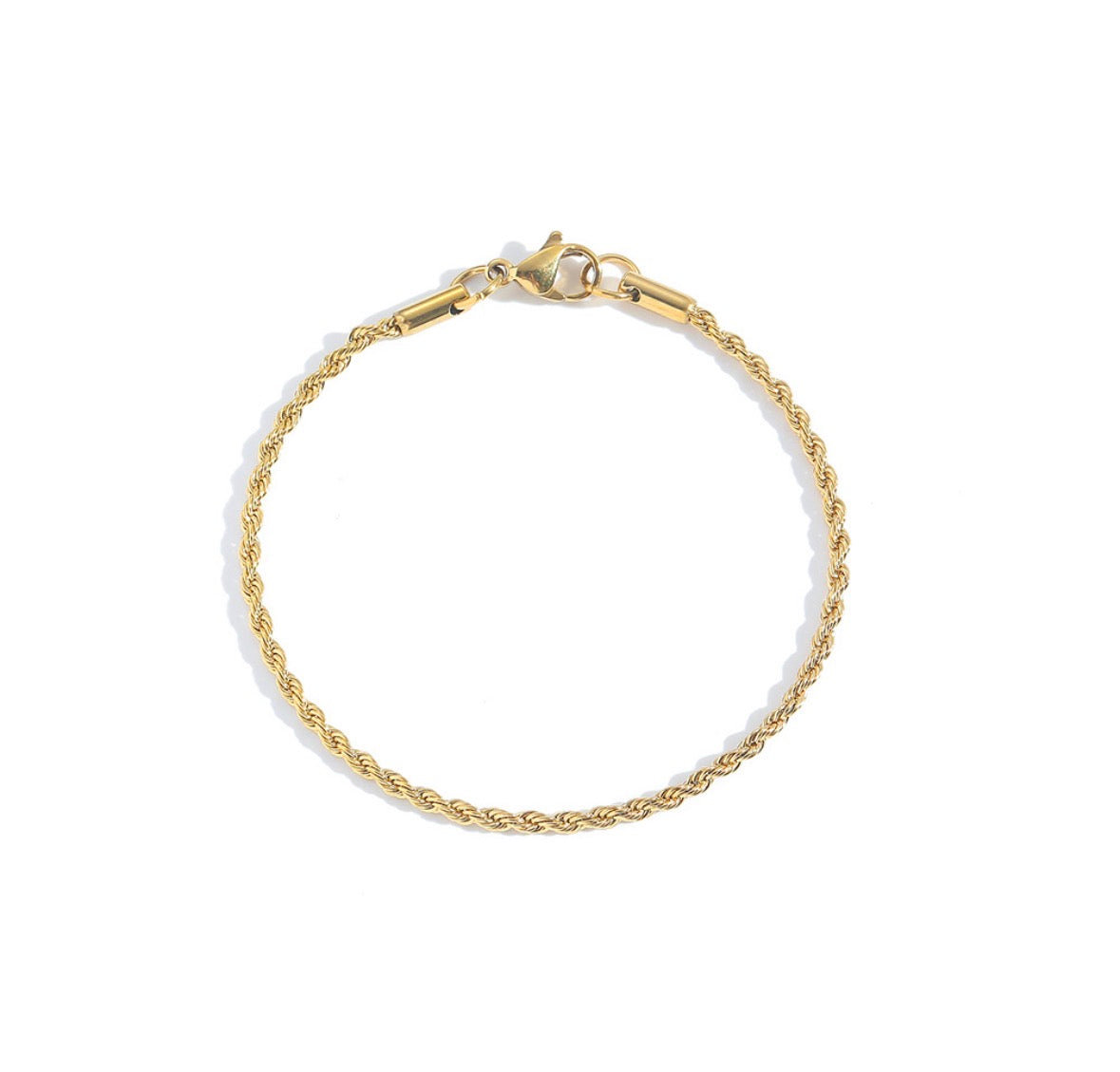 B745 pulsera dorada acero inoxidable chapado en oro de 18k de hombre