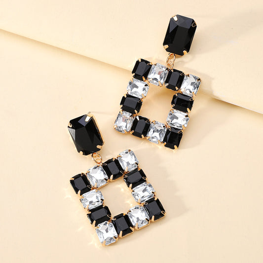 E3051B Aretes cristal cobre aleacion 6cm