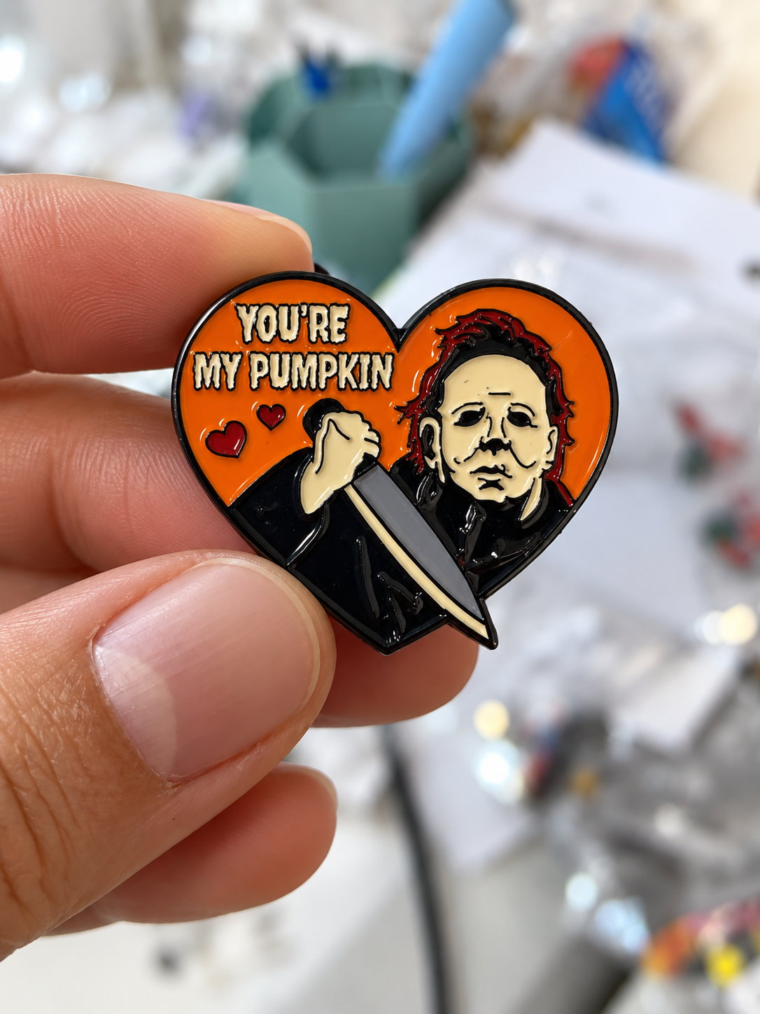 PI001 Pin broche Michael Myers para tela accesorio metal esmaltado 3x2.5cm