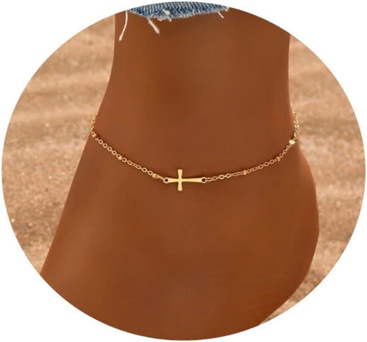 TB03 Tobillera acero inoxidable 304 Cruz religiosa