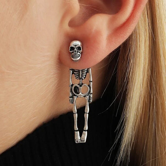 E3765 Aretes esqueleto día de muertos Halloween 8cm