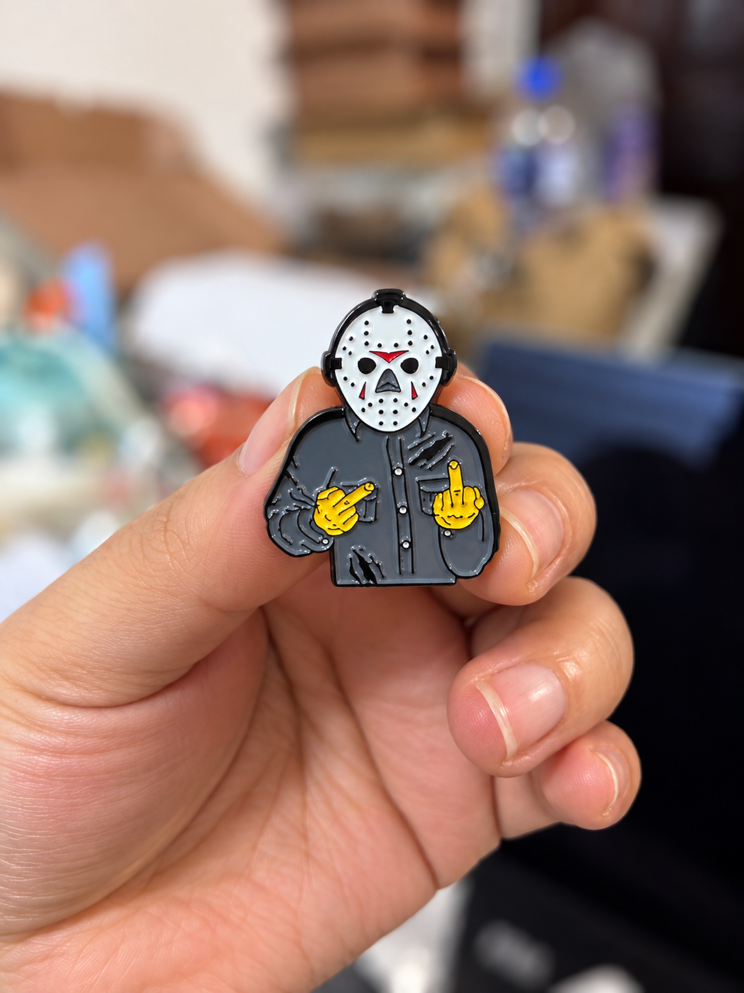 PI0025 Pin broche Jason voorhees para tela accesorio metal esmaltado 3x2cm