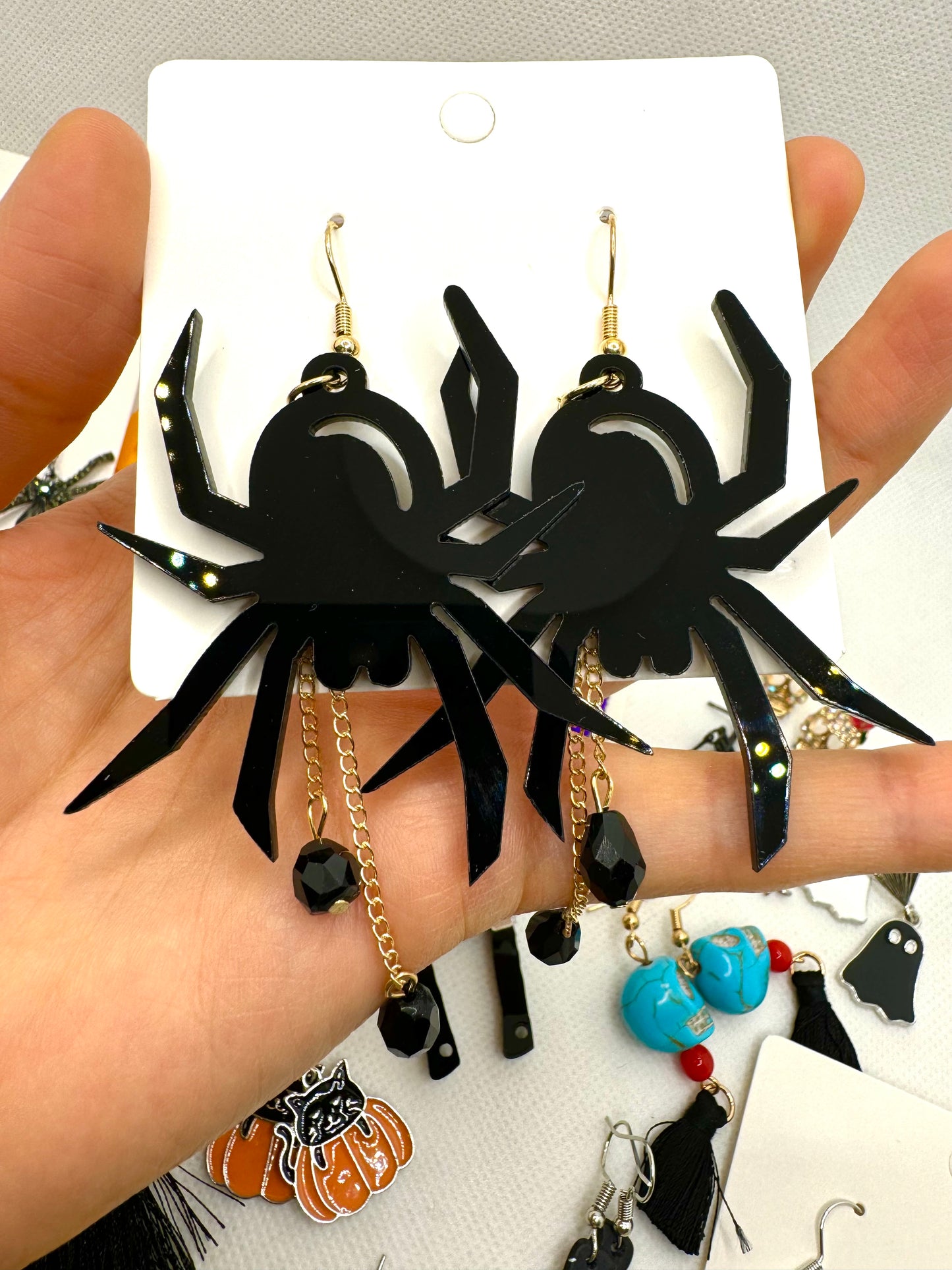 E513 Aretes Arracada Araña Halloween