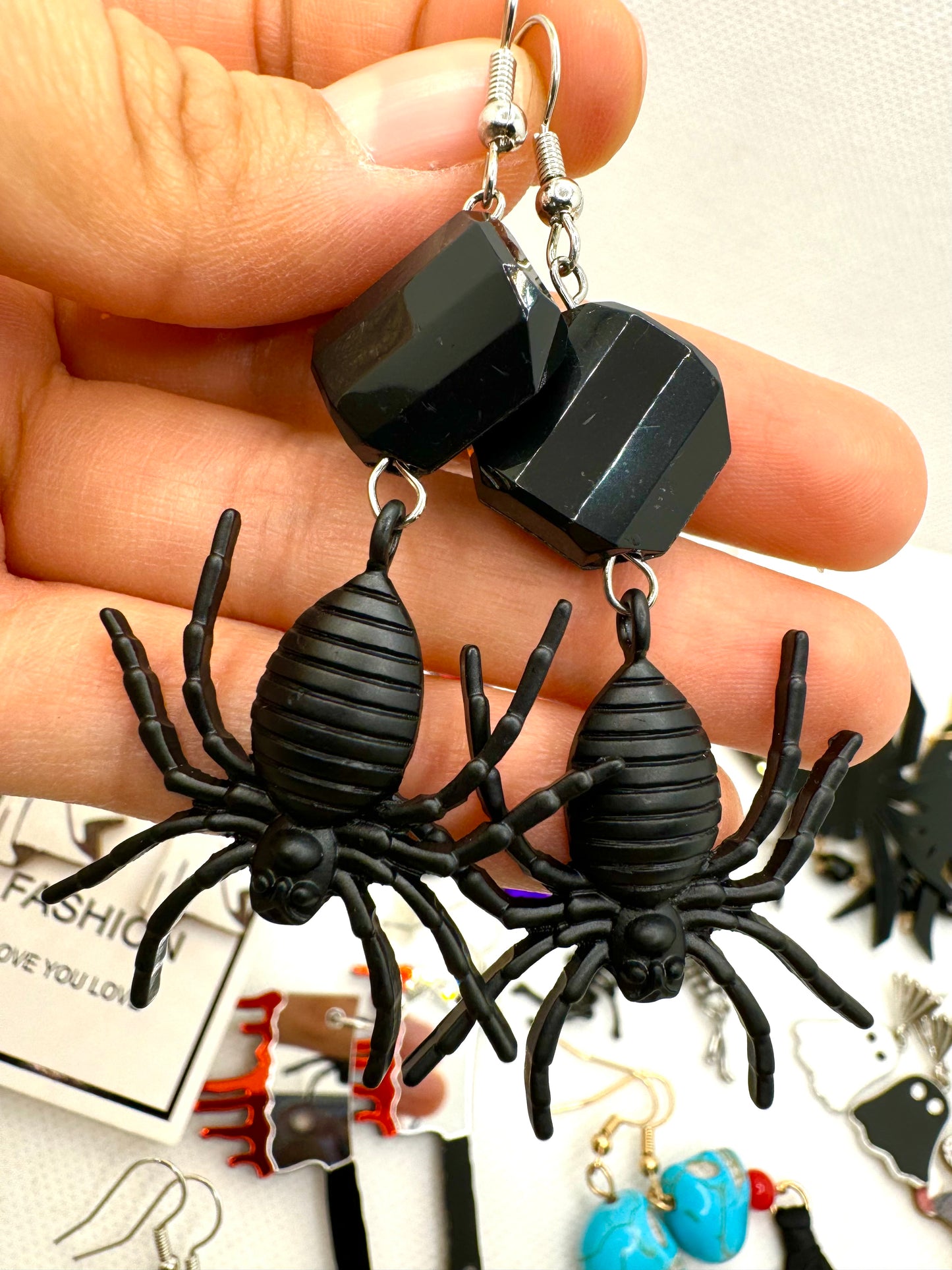 E514 Aretes Grandes Araña Halloween