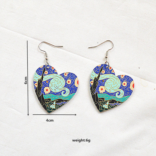 E3324 Aretes corazon obra de arete acrilico 5cm