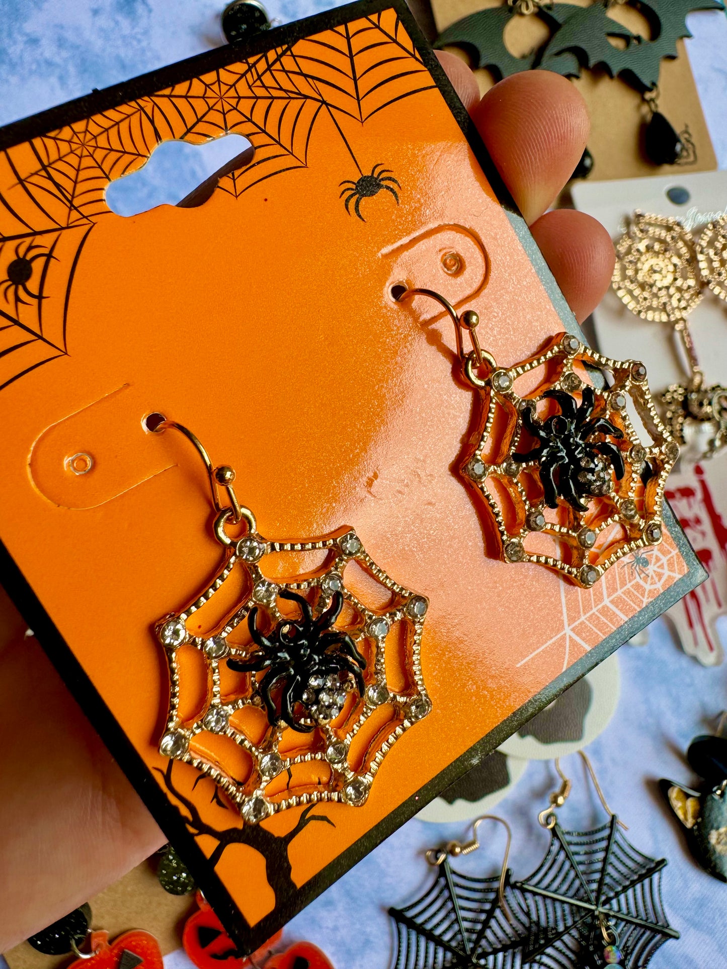 E334 Aretes Araña Halloween