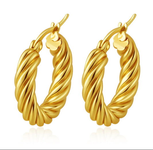 E5538 Arracadas doradas. Acero inoxidable