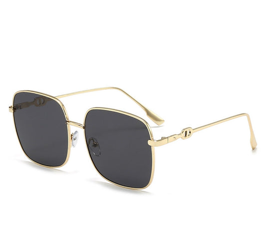 LENT62 Lentes negros marco dorado proteccion uv400