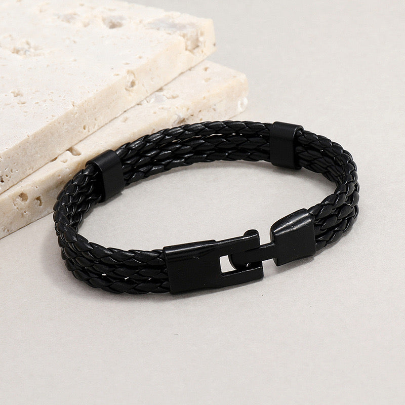 B145 Pulsera unisex cuero sintetico