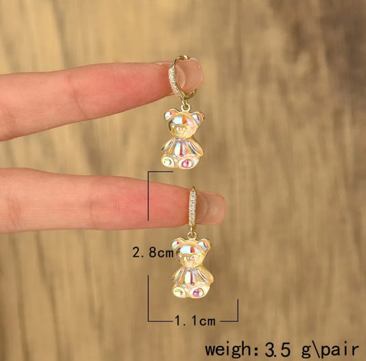 E3425 aretes oso transparente circonia 3cm