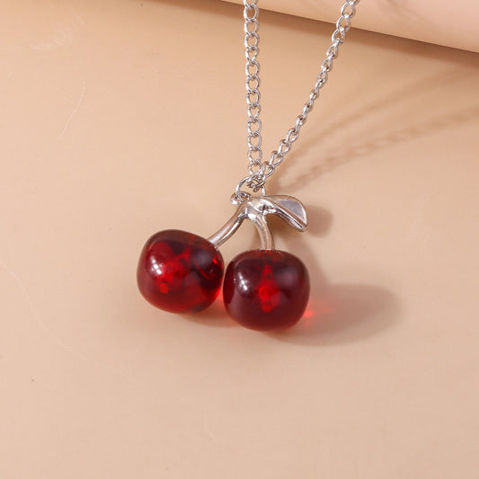 C233 Collar cerezas aleación de zinc plateado