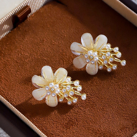 E3264 Aretes flores acrilico 2.5cm