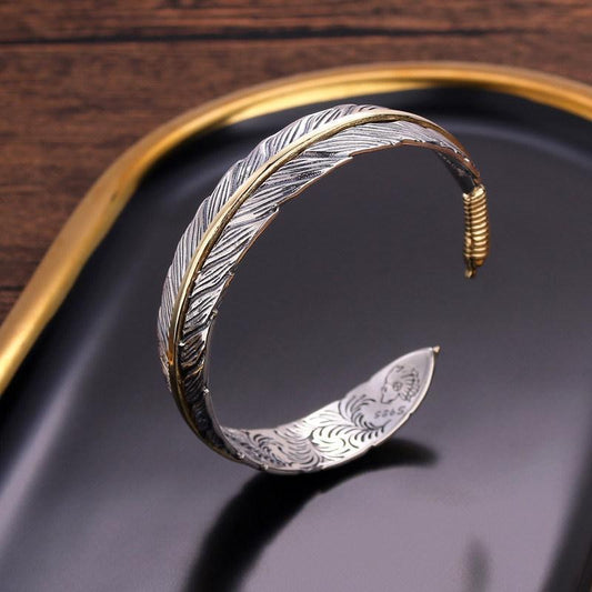 B324 Brazalate caballero estilo pluma aleacion abierto