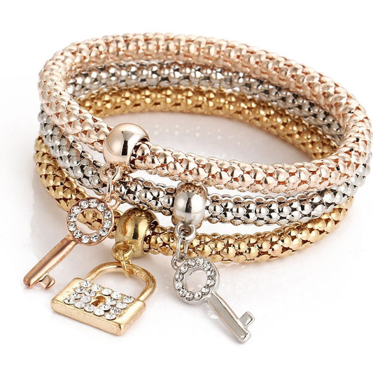B396 Pulsera candado llave aleacion elastica