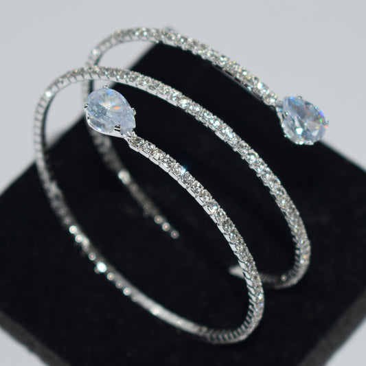 B955P Brazalete circon diamantes de imitacion electrochapado alta calidad abierto