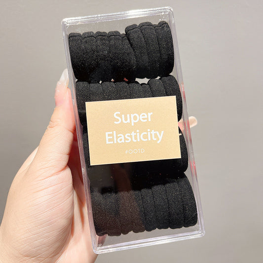 AC195N Paquete ligas para el cabello negro sin costura en caja resistentes elasticas