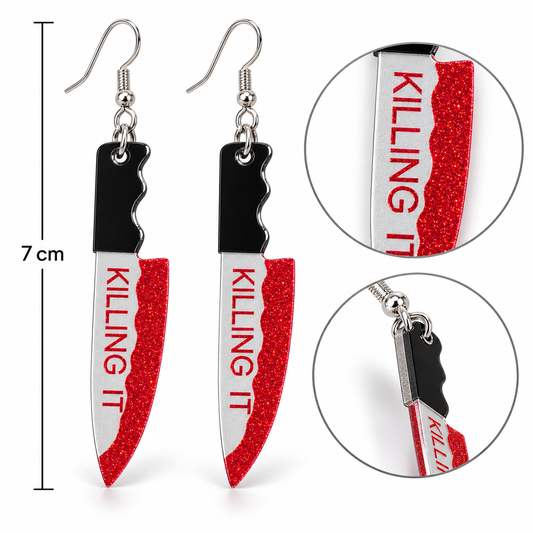 H161 Aretes cuchillo acrilico ligeros