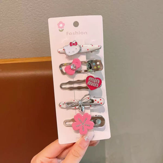 ASC32 5 piezas Conjunto broches Kitty cabello de niña 6cm por broche