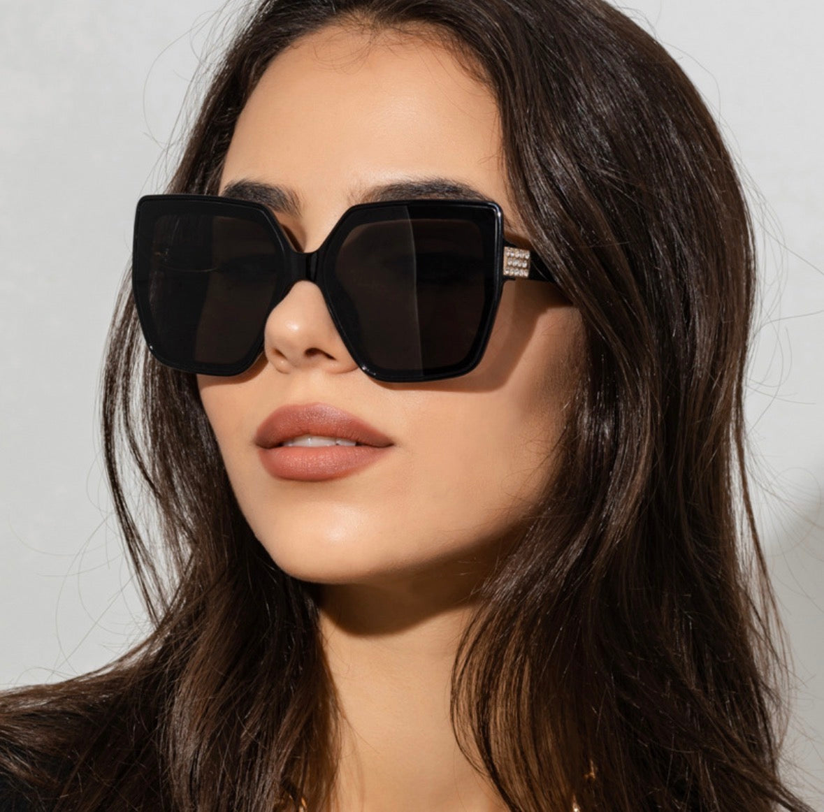 GF41 gafas de sol elegantes cuadradas negras  para mujer cuadradas, protección UV400